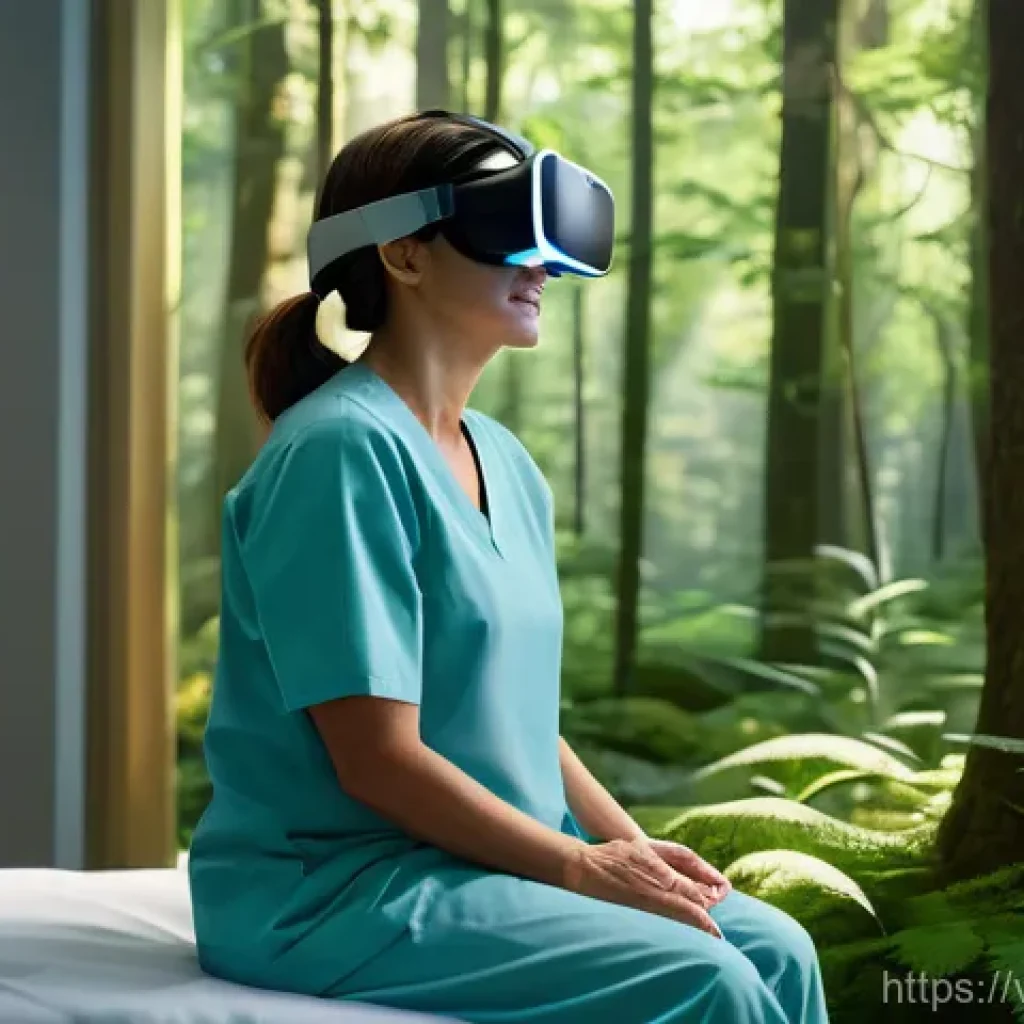 가상현실 재활치료의 임상 적용 - **Prompt 1: Immersive Virtual Forest Walk Rehabilitation**
"A patient, a middle-aged woman, is c...