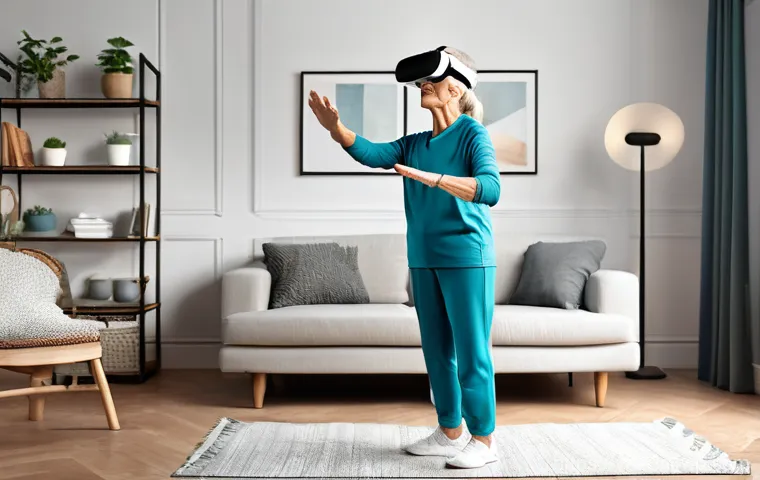 VR 기반 운동 치료 프로그램 - **Dynamic VR Game for Physical and Cognitive Boost:** A energetic individual in their late 20s or ea...