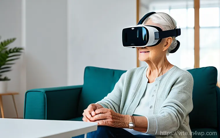 가상현실 재활치료를 위한 사용자 인터페이스 설계 - **Image Prompt 1: Haptic Feedback in Immersive VR Rehabilitation**
    A focused young adult, of non...