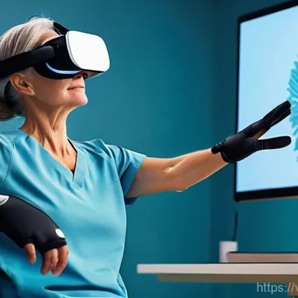 가상현실 재활치료의 환자 맞춤형 접근 - **Prompt 1: Immersive Neurological VR Rehabilitation Session**
    A female patient in her late 50s,...