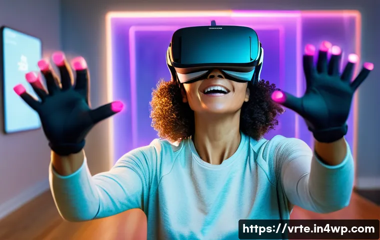 VR 재활치료의 환자 피드백 활용 방법 - **Prompt 1: Engaging VR Rehabilitation in a Dynamic Virtual World**
A happy, middle-aged woman, ...